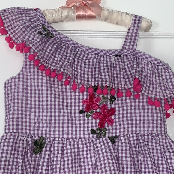 Rare Editions Purple Floral Seersucker Dress 5 EUC - Picture 2 of 11